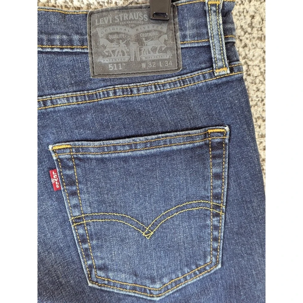 Levi's 511‎ Jeans Men's 32x30 (Tag 32x34) Blue Cropped to 30' length